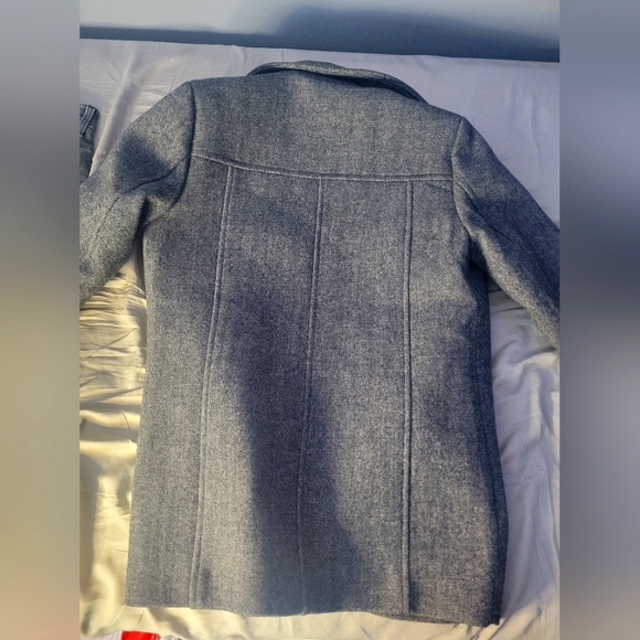 Double-collar semi-plain coat - Picture 4 of 9